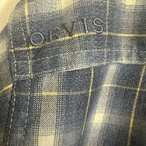 Orvis Active Fit XL Plaid Button-Down Shirt Blue Yellow Check Long Sleeve Casual - Picture 8 of 9